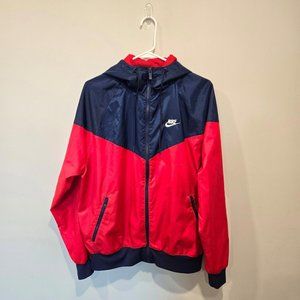 Nike Windrunner Red and Navy Windbreaker Light Full Zip Jacket Sz Men's Small